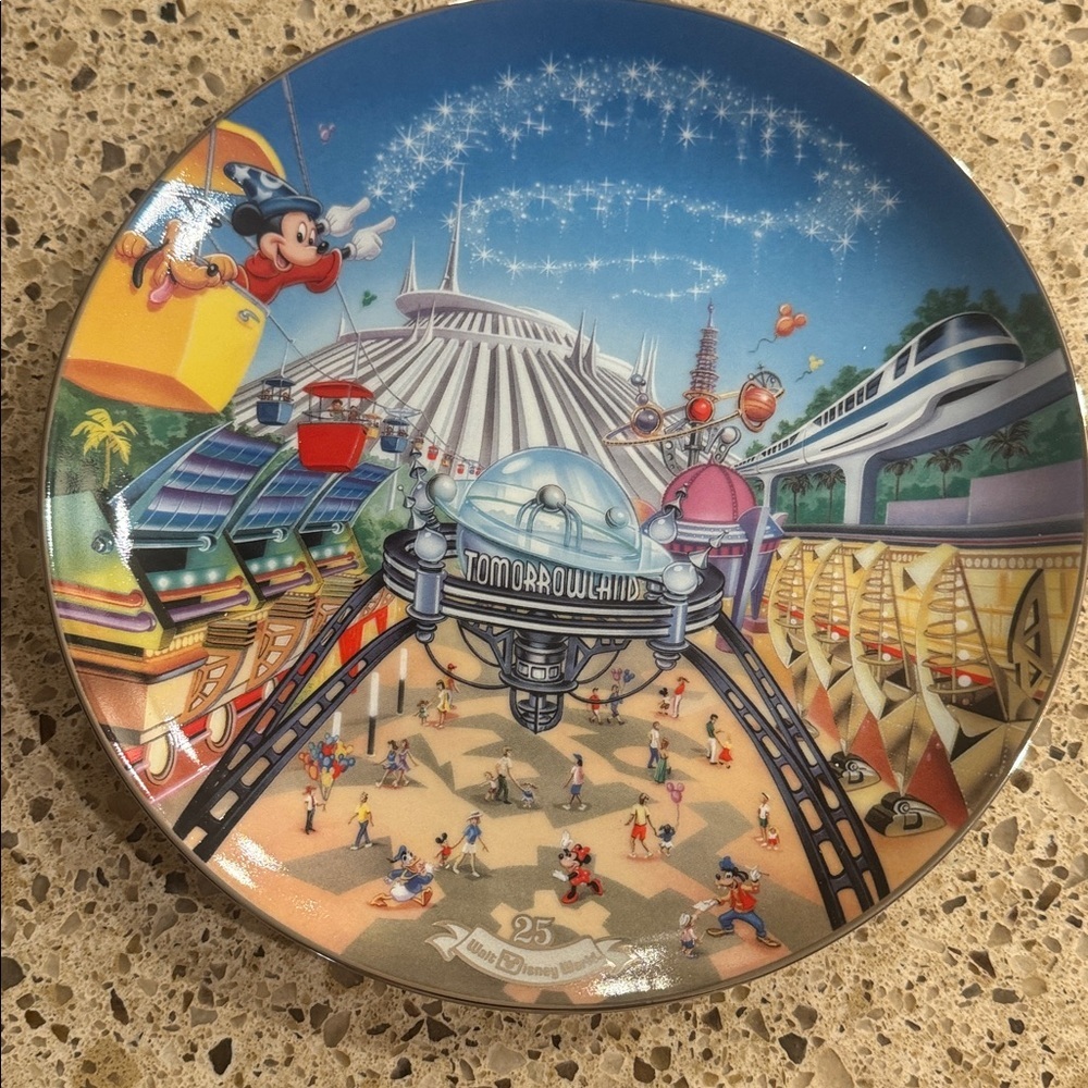 Bradford Exchange Collectable Plate 
Tomorrowland Disney World 25th